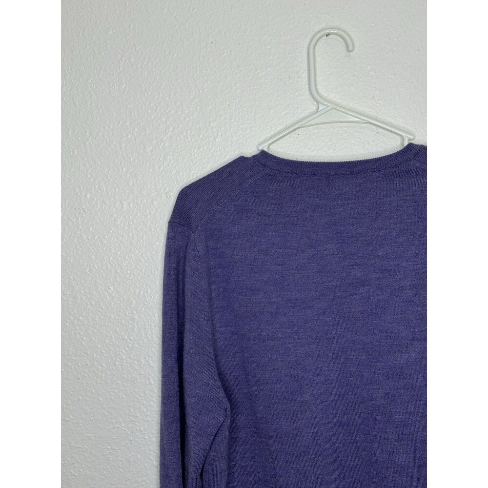 Brooks Brothers 346 Sweater Men’s M Purple Merino Wool V Neck Pullover Academia - Picture 10 of 16